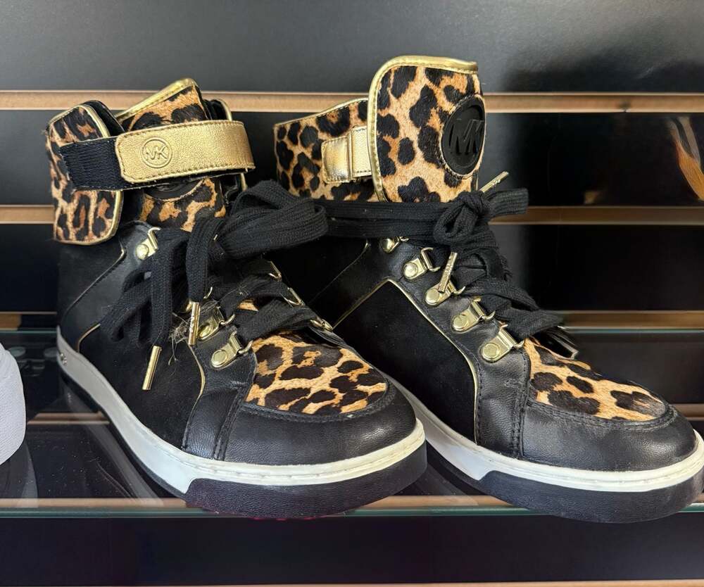 Michael Kors Greenwich Leopard Print High Top Sneakers